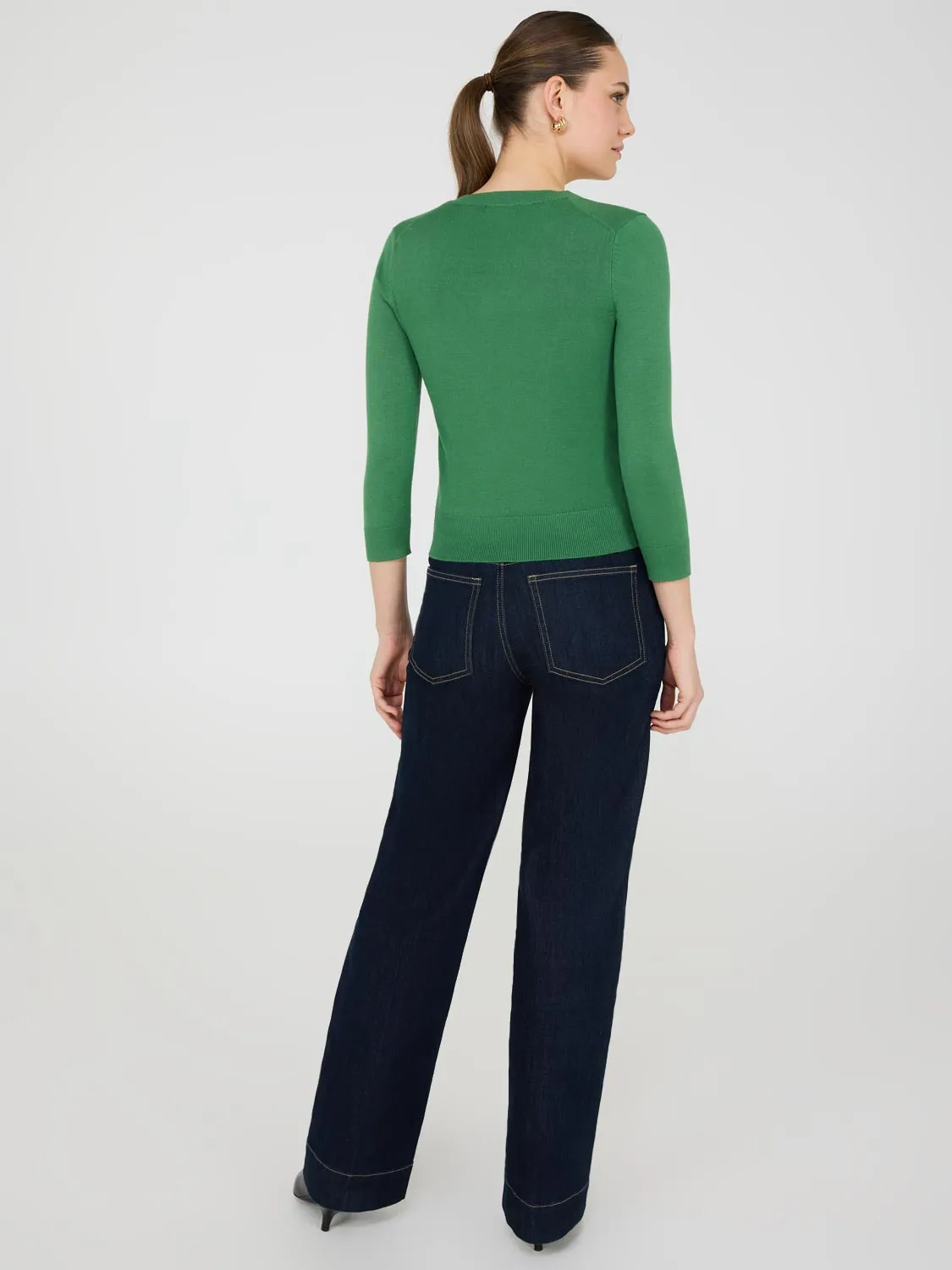 V-Neck 3/4 Sleeve Sweater