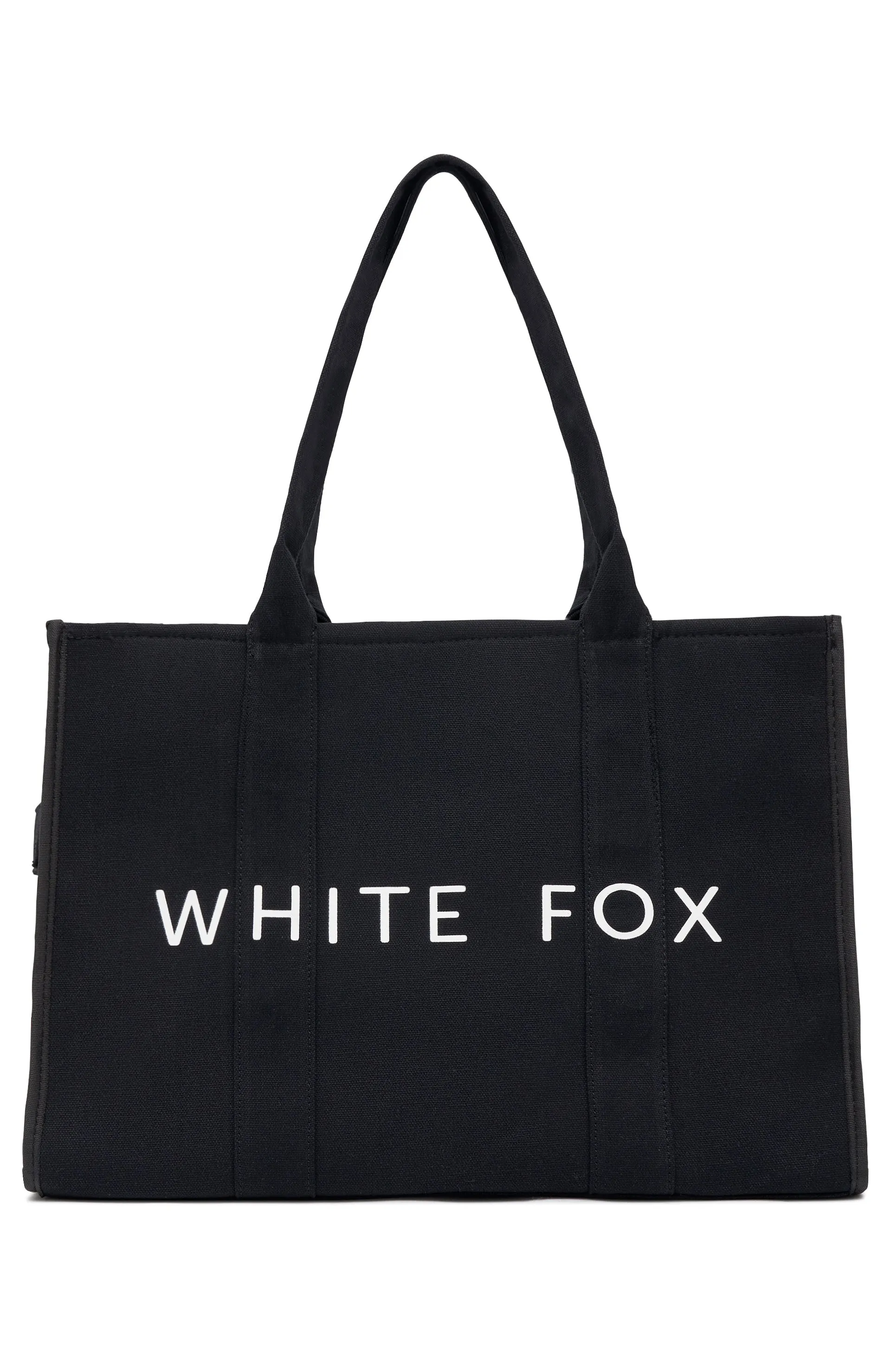 White Fox Tote Bag Black
