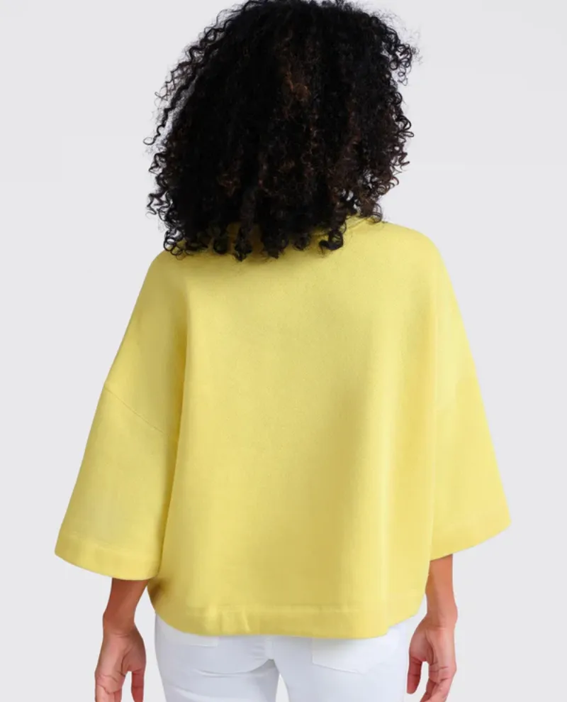 Yaya Lemon Yellow Short Sleeve Sweatshirt