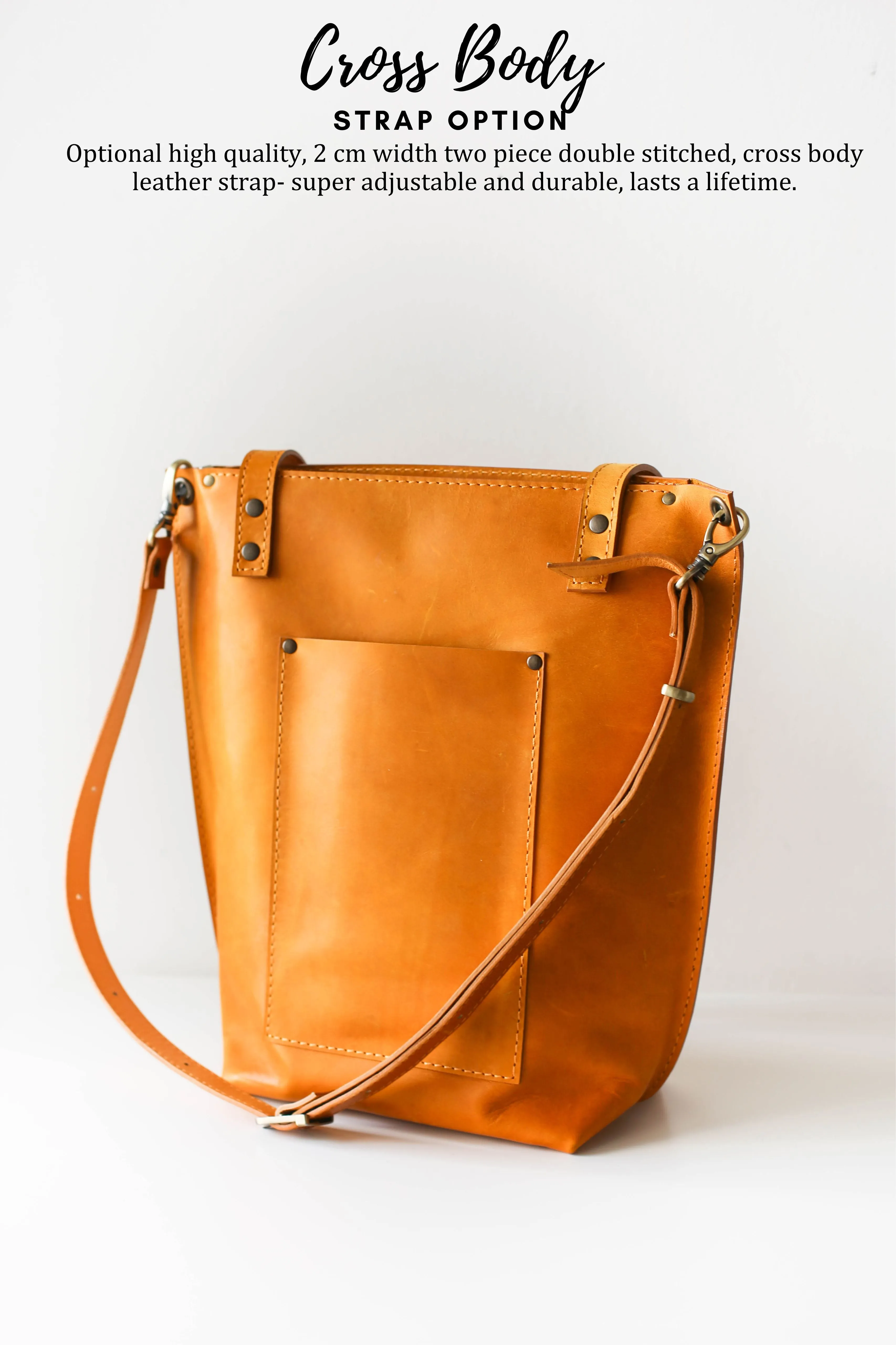 Yellow Zip Top Leather Tote Bag